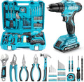 Seesii 21V Cordless Drill Tool Kit - 190Pcs Power Tool Combo Set, Hand Tool Kit with Toolbox, Electric Drill Driver for Men Home Hand Repair DIY