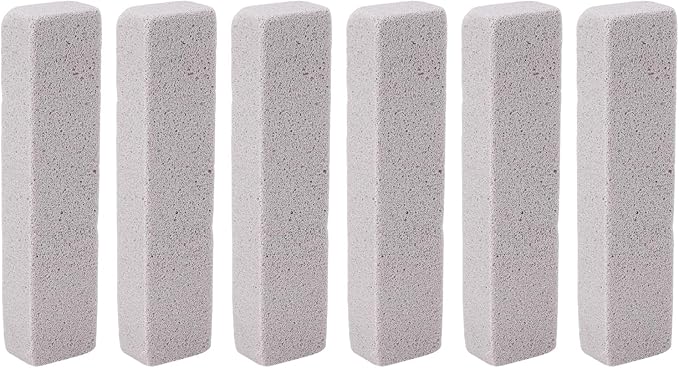 WALFRONT 6PCS Pool Pumice Stone Toilet Bowl Cleaner & Hard Water Remover PVC Scouring Sticks for Bathtub Shower Tile Kitchen Sink Swimming Pool Grates (S 10x25cm)