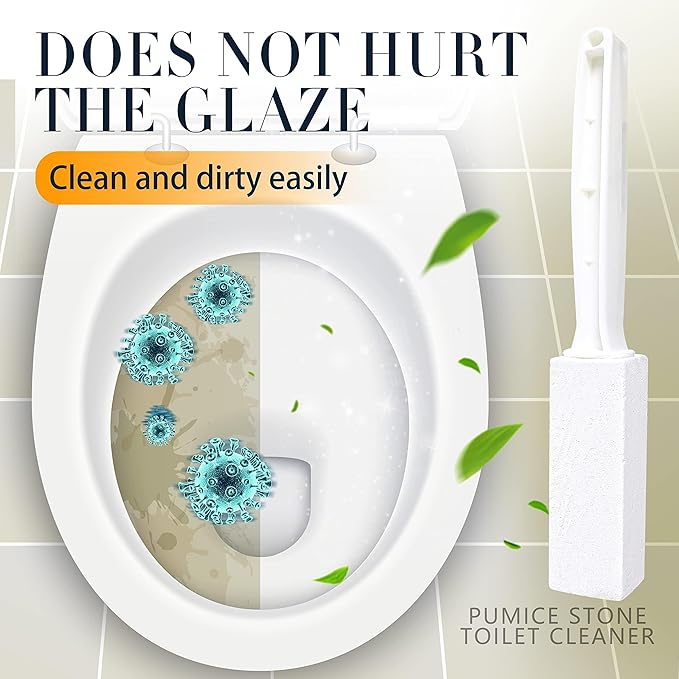 2 Pack Toilet Cleaner Hard Water Build up Remover with Ergonomic Handle, Pumice Stone Cleanning Tool Stain Hard Water Ring Cleaner for Toilet, Pool, Bathroom, Sink