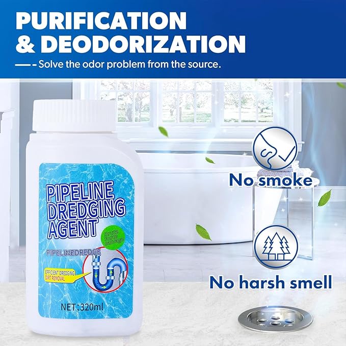 Liapu Drain Clog Remover, Pipeline Dredging Agent, Powerful Quick Cleaning Drain Toilet Cleaner Tool, Unclog Toilet Clog And Kitchen Sink Pipe Unblocker Powder