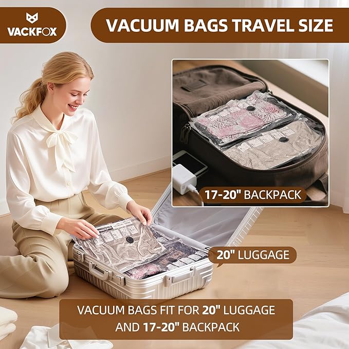 15 Pack Vacuum Seal Bags with Wireless Rechargeable Electric Pump,Vacuum Storage Bags with LED Light(5L+5M+5S),Travel Vacuum Bags for Luggage,Space Saver for Clothes & Clothing Travel