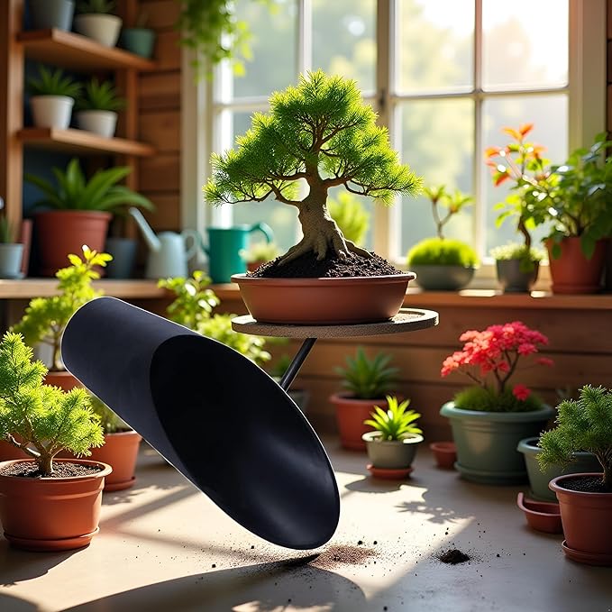 Black Bonsai Soil Scoops,Plastic Garden Soil Scoops,Colorful Gardening Tools Potting Scoopers Bucket Shovel for Flower Planting,Bonsai,Potting Garden Soil