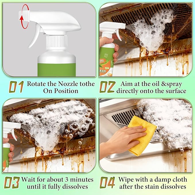 Natural Enzyme Formula to Household Appliances,Fly Clease Multi-Purpose Cleaner, Natural Enzyme Formula for Household Appliances, Multi-Purpose Cleaner for Hood, Oven, Stove & More (1)