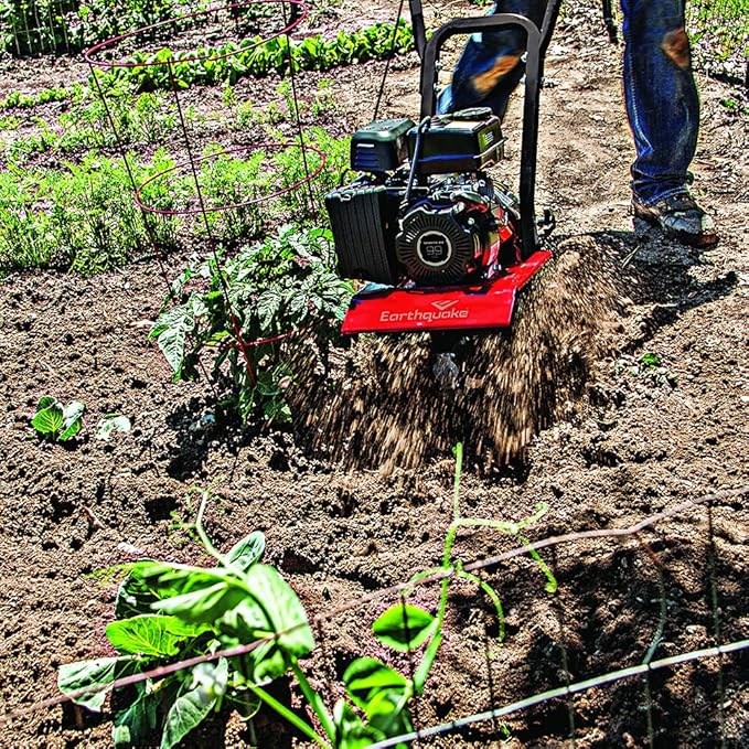Earthquake 20015 Versa 2-in-1 Tiller Cultivator with a 99cc 4-Cycle Viper Engine, 2-in-1 Front Tine Tiller and Cultivator, Removable Side Shields and Outer Tines