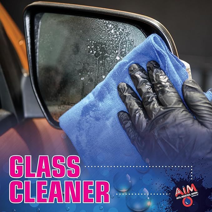 AIM Chemicals Ammoniated Glass Cleaner Concentrate - Streak-Free Shine for Windows, Cars, Homes, Offices - Dilutes 10:1 - Removes Dirt, Grime, Fingerprints - Ideal for Glass Spray Bottles - Quart