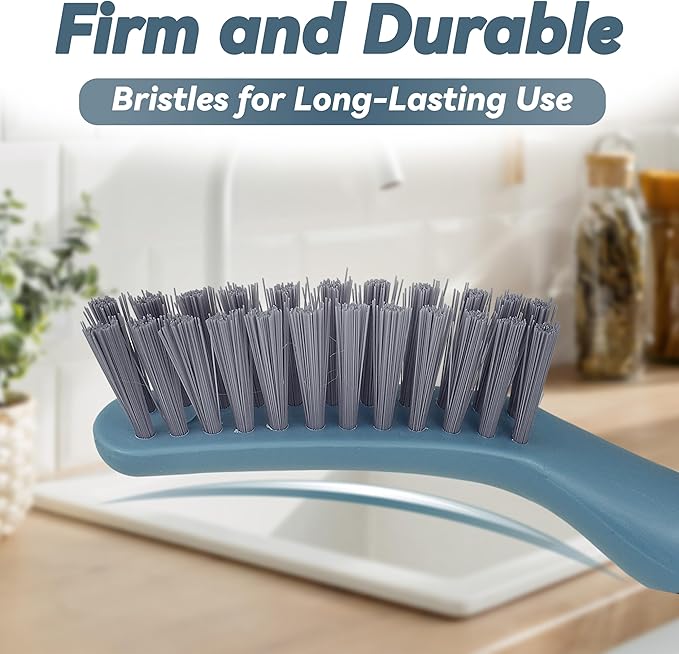 PHYEX 2 Packs Small Brushes for Cleaning, Stiff Bristle Grout Scrub Brushes for Kitchen, Bathroom, and Tile Floors, Ideal for Gaps, Crevices, and Window Tracks
