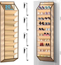 Kotkn 10 Tier Over The Door Organizer - Heavy Duty Hanging Storage Rack with Sturdy Oxford Fabric, Holds 20+ Pairs of Footwear, Boots & Sneakers, Saves 50% Closet Space(Beige)