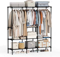 OLIXIS Portable Wardrobe Closet with Hanging Rods, 74.5 Inch Wide Portable Clothing Rack with Shelves, Heavy Duty Clothes Rack, Freestanding Closet Organizer
