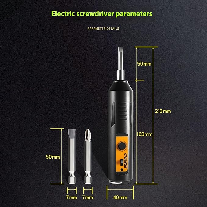 Electric Screwdriver, Mini Portable Automatic Home Repair Tool Kit with Led Light, USB Rechargeable Cordless Magnetic Screwdriver (02)