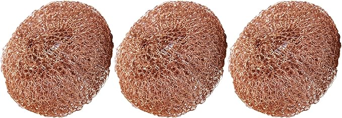 Scotch-Brite Copper Coated Scrubbers, Scouring Pads for Cleaning Tough Baked-On Messes, Metal Scrubbers for Cleaning Dishes, 3 Scrub Pads