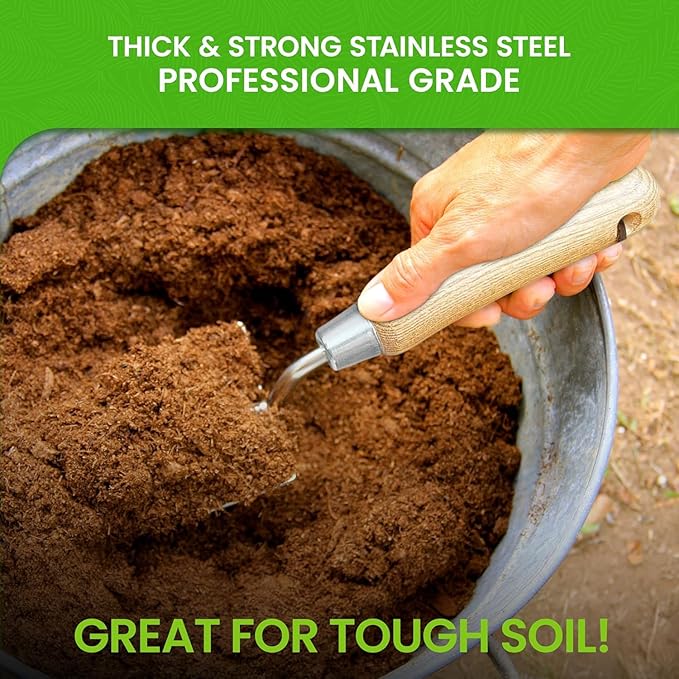 Garden Guru Eco Super Strong Garden Trowel with Ergonomic Wood Handle - 100% Recycled Stainless Steel - Rust Resistant - FSC Certified Wood - Perfect Tool for Gardening Weeding Transplanting (4 Pack)