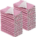 22 Pack Kitchen Dish Cloths, Reusable Dish Towels, Nonstick Oil Washable Fast Drying, Super Absorbent Coral Velvet Cleaning Cloths for Cleaning Tableware, Kitchen, Bathroom (Purple-grey10" x 6")