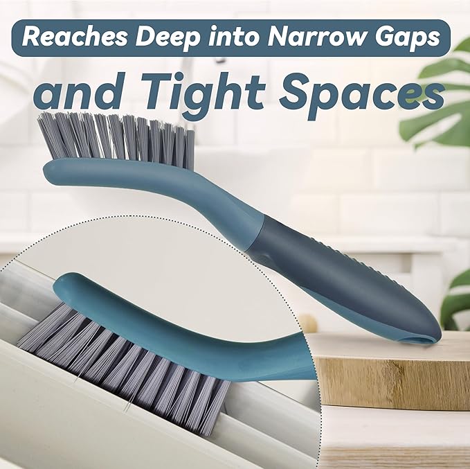 PHYEX 2 Packs Small Brushes for Cleaning, Stiff Bristle Grout Scrub Brushes for Kitchen, Bathroom, and Tile Floors, Ideal for Gaps, Crevices, and Window Tracks