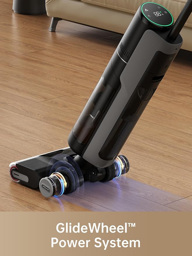 DREAME H13 Pro Wet Dry Vacuum Cleaner, Smart Floor Cleaner Vacuum Mop for Hard Floors, 140°F Brush Wash, Hot Air & Dual Rotation Self-Cleaning, GlideWheel Power System, Great for Sticky Messes