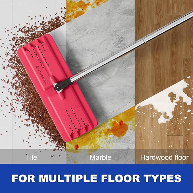 JOYMOOP Microfiber Flat Mop and Bucket System, Mops for Floor Cleaning and Wall Cleaner, Hardwood, Tile, Laminate, Vinyl Floors, Smooth Walls, and Glass Windows - 60" Flat Mop+5 Microfiber Pads[Black]