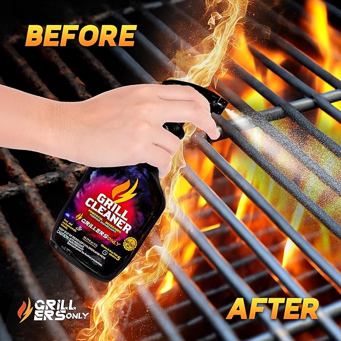 Grill Cleaner Spray & Degreaser | Heavy-Duty Grill Spray for BBQ, Griddles & Cast Iron Cleaner - Professional Outdoor Kitchen Formula - 35.2 fl oz.