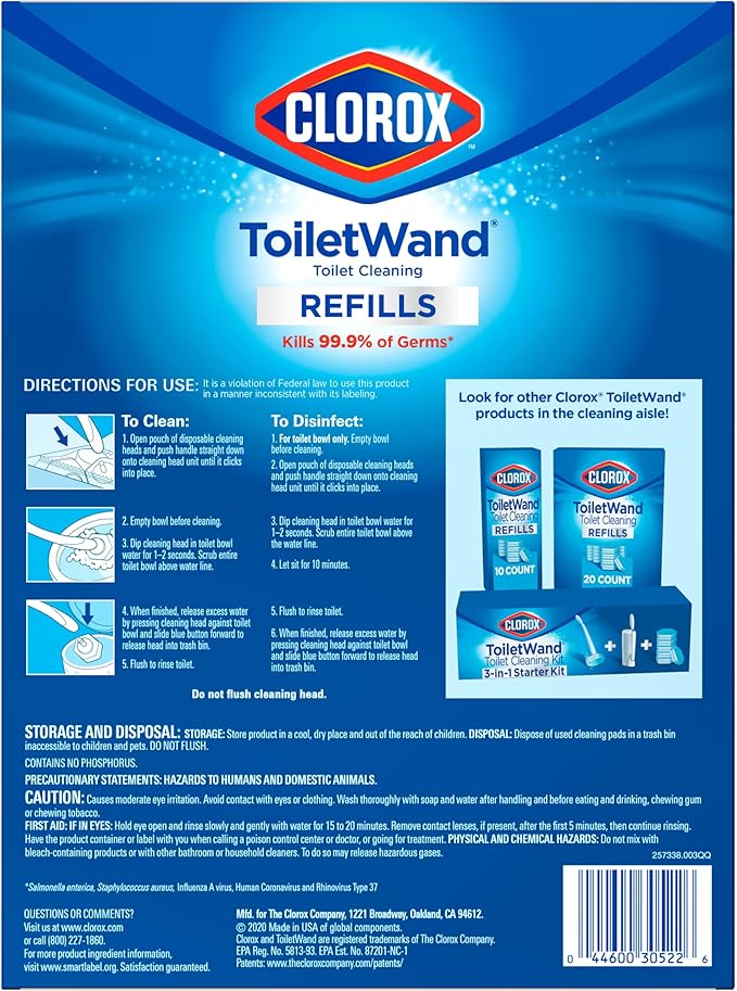 Clorox ToiletWand Toilet Cleaner Refills, Toilet brush, Original, 20 Count
