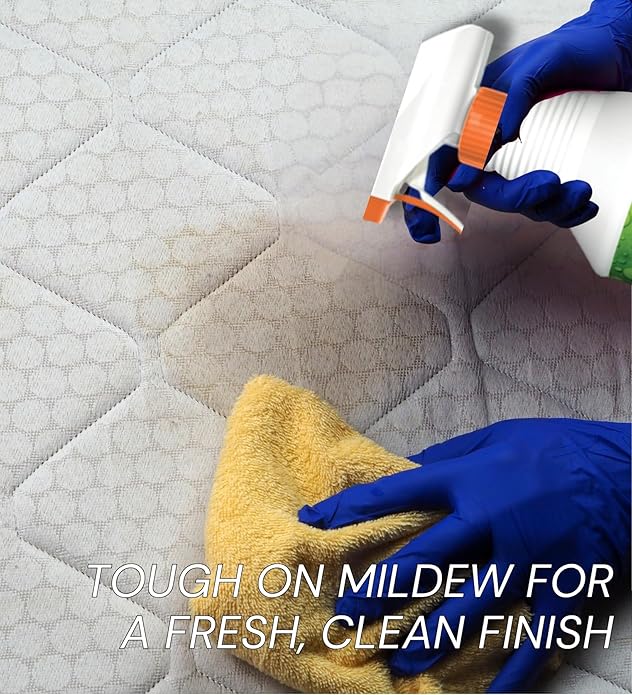Mean Green Mildew Remover Spray 32 oz Bundle with Microfiber Cloth - Easy Cleaning of Mold, Mildew, Soap Scum, and Grime in Bathrooms, Kitchens, Patios, and More - (3 Items)
