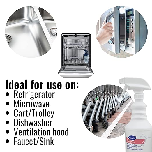 Diversey 94368259 SUMA INOX Stainless Steel Polish, Cleans Appliances, Brass, Copper & Polishes Metals, Ready-to-Use Spray, 32-Ounce