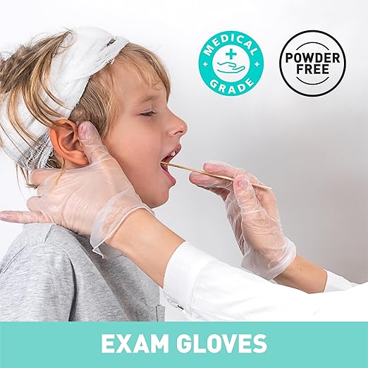 OKIAAS Disposable Gloves L, Food Safe| Latex-Free and Powder-Free Clear Vinyl Gloves for Cooking, Food Prep, Household Cleaning | Medium,100 Counts/Box