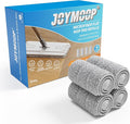 JOYMOOP Microfiber Flat Mop Pads, Washable Replacement Refills for Mop Bucket Set, 13 Inch, Pack of 4, Grey