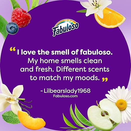 Fabuloso 2X Multi-Purpose Cleaner, No Rinse Floor Cleaner, Long-Lasting Freshness, Passion of Fruits Scent, 128 fl oz