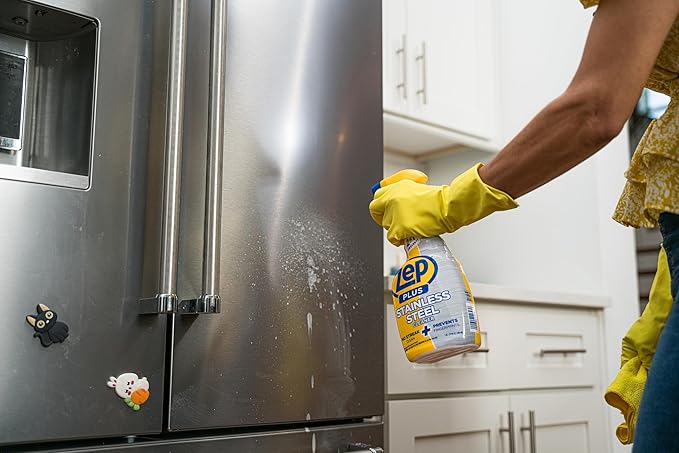 Zep Plus Stainless Steel Cleaner - 32 Fl OZ - R53512-2-in-1 benefits clean while preventing future fingerprints and smudges, (Pack of 2)