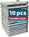 Extra-Large Size Multipurpose Wire Dishwashing Rag,Non Scratch Wire Dishcloth, Reusable Steel Wool Scrubber,Non-Scratch,Quick-Drying,Multi-Purpose for Kitchen,Bathroom Cleaning (10)