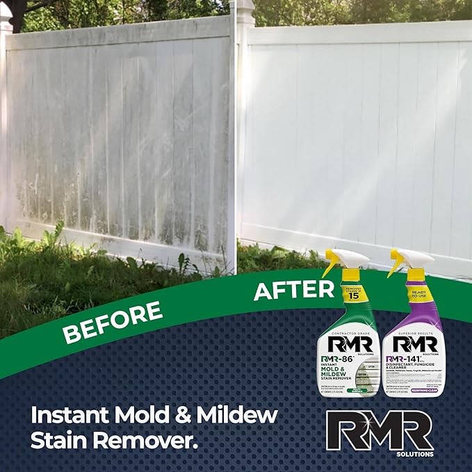 RMR Brands DIY Mold & Stain Remover Bundle, Complete Mold Killer & Mildew Prevention Kit, Disinfectant Spray, Includes 2-32 fluid ounce Bottles