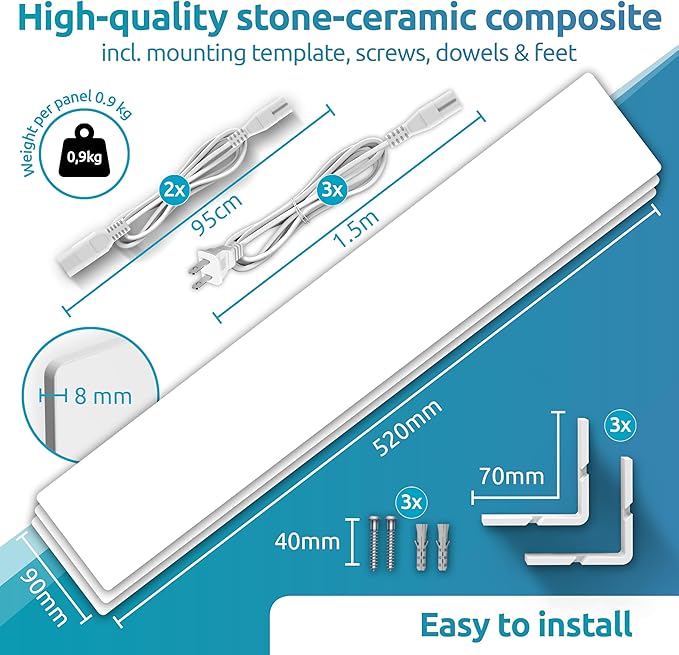 ELIAS Mold killer - Black mold remover for walls without chemicals - Wall heating for every room - Powerful anti-mold heating as an alternative to moldspray - Permanently mold-free (1, Set of 3)