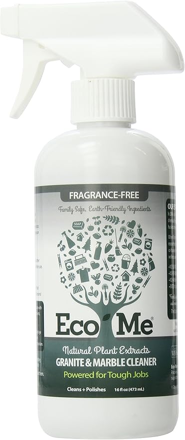 Eco-me Natural Multi Surface Granite and Marble Cleaner, Healthy Fragrance-Free Scent, 16 Ounces, Clear (ECOM-GMFF16-06)