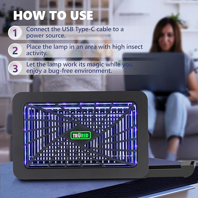 Bug Zapper Indoor, Electric Mosquito Zapper, Fly Traps (UV-A LED), Indoor Mosquito Killer, Effective Fly Zapper for Homes, Offices, and Patios