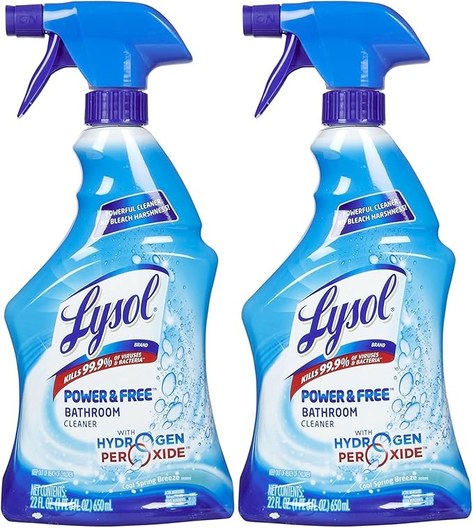 Lysol Power and Free Bathroom Cleaner, Fresh, 22 Ounce (Pack of 2)