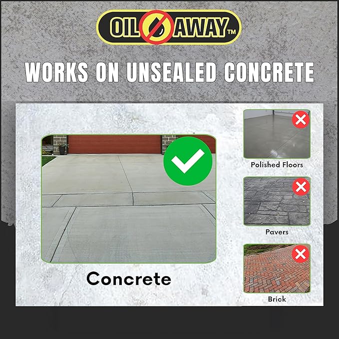 Oil Stain Fighter Driveway Kit with Pretreat Solution for Maximum Results | 4 oz. Pretreat Spray + 10 oz. Enzyme Powder | No Rinse Safe Concrete Cleaning Duo for Driveways and Patios | Driveway Size