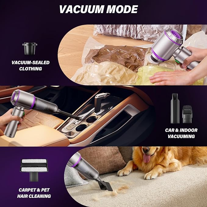 Handheld Car Vacuum (Grey-purple)