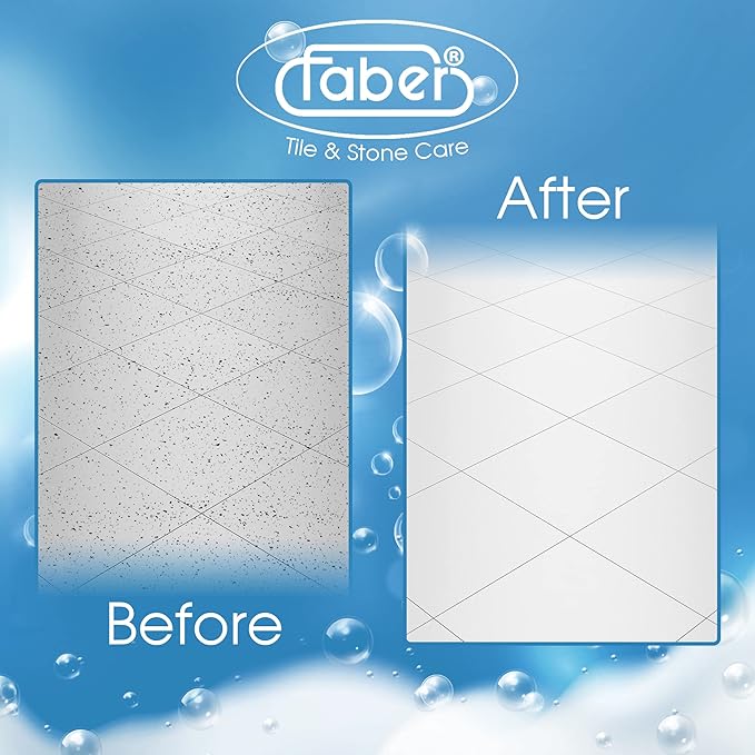 FABER Tile Floor Cleaner – Mop Cleaning Solution – 1L Concentrated Neutral Detergent for Daily Floor Cleaning - Quick Shine Floor Cleaner - Tile Cleaner Liquid Suitable for Porcelain & Ceramic Tiles