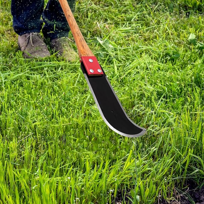 2 Pcs Bush Axe Ditch Bank Blade with Wood Handle Bushcraft Axe Branch Garden Tool 16-inch Head with 40-inch Handle for Garden Yard