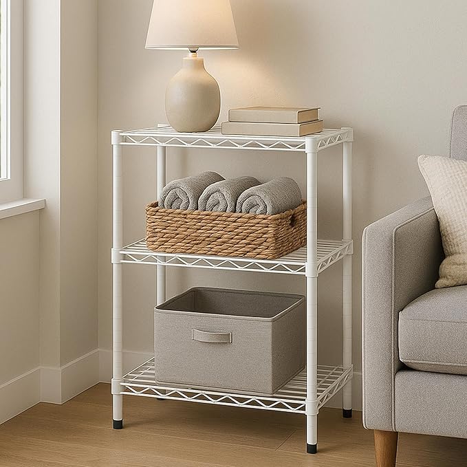 Steel Shelving Unit, 250-Pound Capacity Per Shelf, Adjustable Heights, Rust-Resistant, NSF-Certified for Pantry Organizers, Laundry Room Organization, Storage Shelves