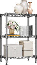 M MZG 750 lbs 3 Tier Shelf Metal Storage Shelves Shelving Wire Rack Heavy Duty Closet Organizers for Garage Kitchen Bathroom Laundry Black 13.8" D x 23.6" W x 35.5" H