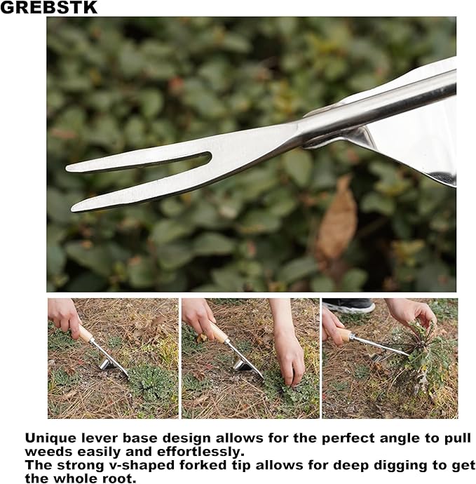 GREBSTK Garden Manual Weeding Tools Stainless Steel Beech Handle Shovel for Weeding, Cultivating, Transplanting, Digging