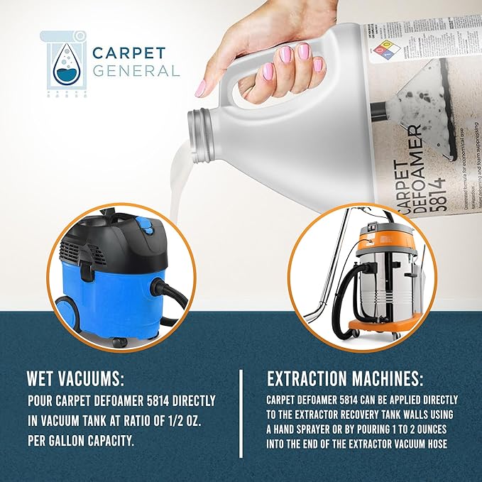 Carpet Defoamer 5814 -Foam Suppressant for Deep Rug Cleaner Machine & Floor Covering Shampooer for a Heavy-Duty Carpet Cleaner Solution, Neutral Non-Corrosive Silicone Emulsion Case