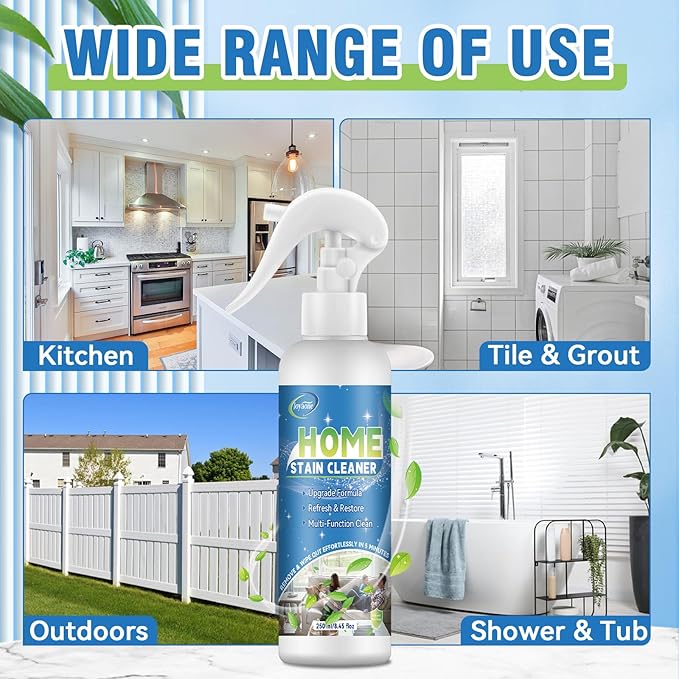 Wall Cleaner Spray, Household Mold Stain Cleaning Spray Deep Clean, All-Purpose Cleaner Spray for Tiles, Walls, Ceiling, Deck, Wood, Brick, Showers, Kitchen, Sink, Grout, Washing Machine Gasket