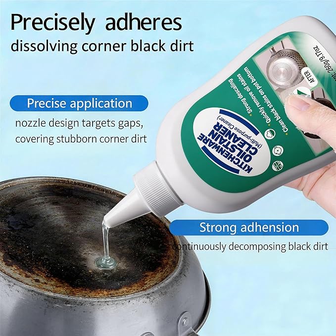 Kitchenware Oil Stain Cleaner, Multi-purpose Kitchen Cleaner, Pot Bottom Black Stain Cleaner, Pan Bottom Cleaning Paste,Powerful Kitchenware Cleaner, Oil Stain Remover (150, Grams)