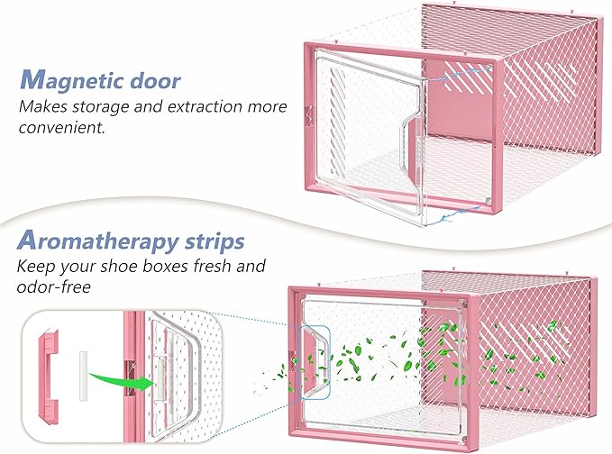 SIMPDIY Shoe Storage, 12 Pack X-Large Shoe Organizer for Closet, Shoe Boxes Clear Plastic Stackable Shoe Storage Boxes for Size 13