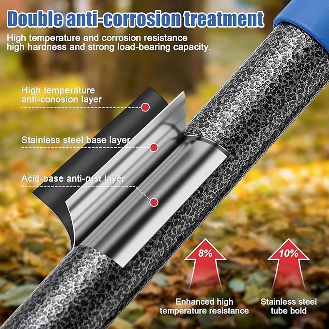 Adjustable Metal Leaf Rake Long Handle, 72 inch Garden Rakes for Lawns Heavy Duty Leaves with Expandable Head 8-17", Yard Women Kids Rake for Gardening RV Camping