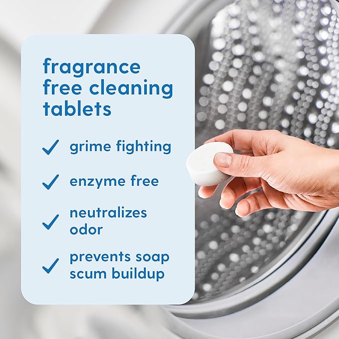 M3 Naturals Washing Machine Cleaner Tablets - Oxygen Based HE Top & Front Load Washer Cleaner and Deodorizer Compatible with LG Whirlpool & Most Major Brands - Removes Residue (1 Year Supply)