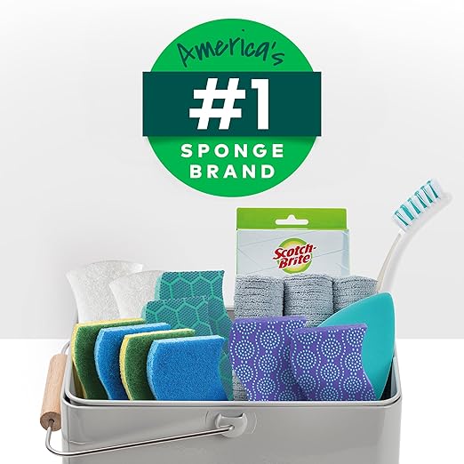 Scotch-Brite Odor Resist Heavy Duty Scrub Sponge, Dishwasher-Safe Kitchen sponges for Serious Scrubbing, Multipurpose Dish Sponge for Stuck-On Messes, 6 Scrubbing Sponges
