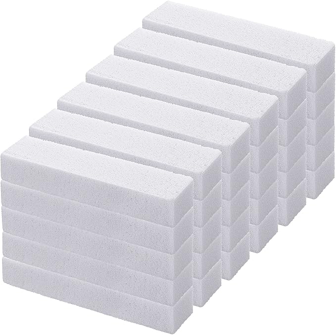Norme 30 Pack Pumice Stones for Toilet Bowl Cleaning Scouring Pad Pumice Stick Cleaner for Cleaning Toilets Bathtubs Grills Kitchen Oven Stove Swimming Pools Sinks 5.9 x 1.4 x 0.9''(White)