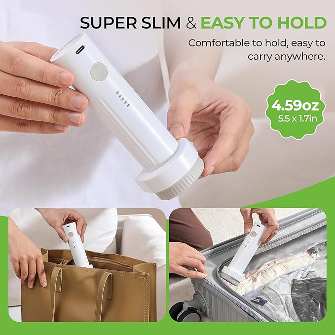 Vacuum Storage Bags for Travel - 12 Pack Compression Packing with Wireless Electric Pump for Luggage Vacuum Seal Bags for Clothes Space Saver Organizer for Moving Clothing Suitcase Travel