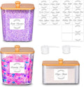 efluky 3 Pack Laundry Pods Container & Dryer Sheet Holder Set, Clear Laundry Room Organization Containers with Bamboo Lids and Labels, Detergent Pods Storage for Scent Booster, Powder